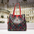 100% genuine leather big tote bag for women fashion ch print