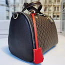 100% genuine leather boston handbag , classic ch printed messenger totes