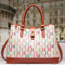 100% genuine women leather large tote ch printed messenger bag d