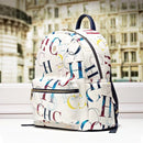 100% genuine leather letter ch printed double shoulder bags