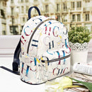 100% genuine leather letter ch printed double shoulder bags