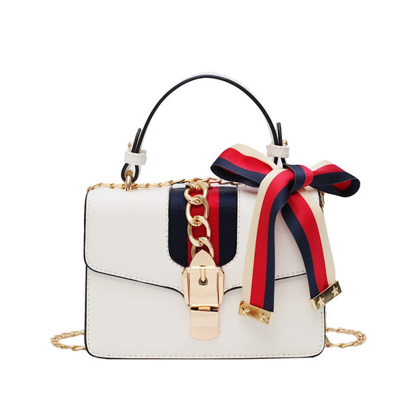 fashion temperament bag casual simple wild chain shoulder bag white