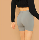 shein sólido ciclismo leggings de cintura alta das mulheres