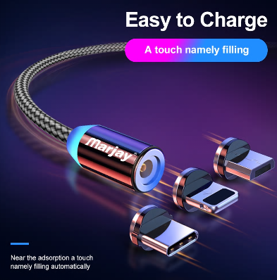 marjay magnético micro cabo usb para iphone samsung android