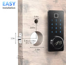 jb smart door lock with biometric fingerprint, smartphone and digital code.