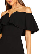 verdusa women's elegant off shoulder ruffle high waist long jumpsuit