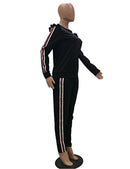 akmipoem women's 2 piece outfits ruffle sleeve sweatshirt and pants