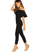 verdusa women's elegant off shoulder ruffle high waist long jumpsuit