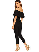 verdusa women's elegant off shoulder ruffle high waist long jumpsuit