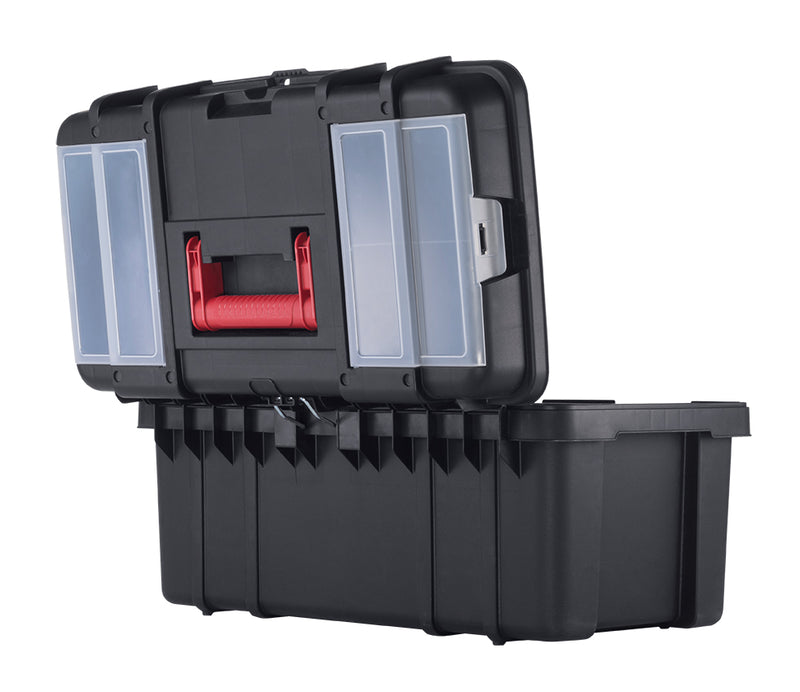hyper tough 22-inch toolbox, plastic tool and hardware storage, black