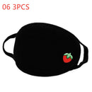 face mask 3pc simple cotton mask simple unisex black breathable mouth 06 3pc