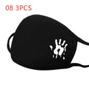 face mask 3pc simple cotton mask simple unisex black breathable mouth 08 3pc