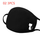 face mask 3pc simple cotton mask simple unisex black breathable mouth 02 3pc