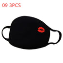 face mask 3pc simple cotton mask simple unisex black breathable mouth 09 3pc