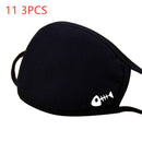 face mask 3pc simple cotton mask simple unisex black breathable mouth 11 3pc