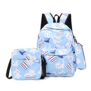 3pcs/set unisex backpacks  for high school student. cat