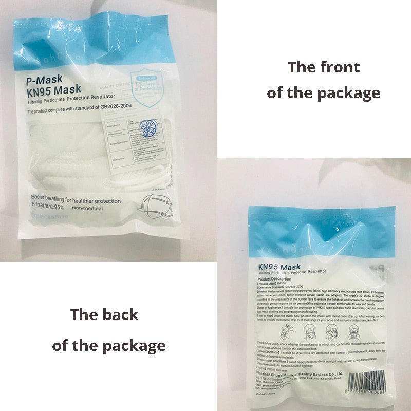 5 pcs/bag kn95 face mask pm2.5 anti-fog strong protective mouth masks