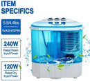 portable washing machine, spin dryer-compact twin tub durable design 10lbs