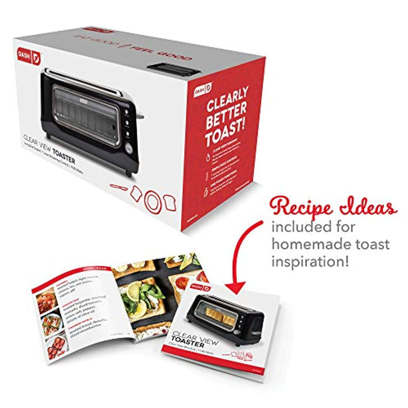 dash clear view toaster: extra wide slot toaster with stainless steel accents