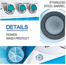 portable washing machine, spin dryer-compact twin tub durable design 10lbs