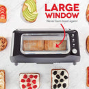dash clear view toaster: extra wide slot toaster with stainless steel accents