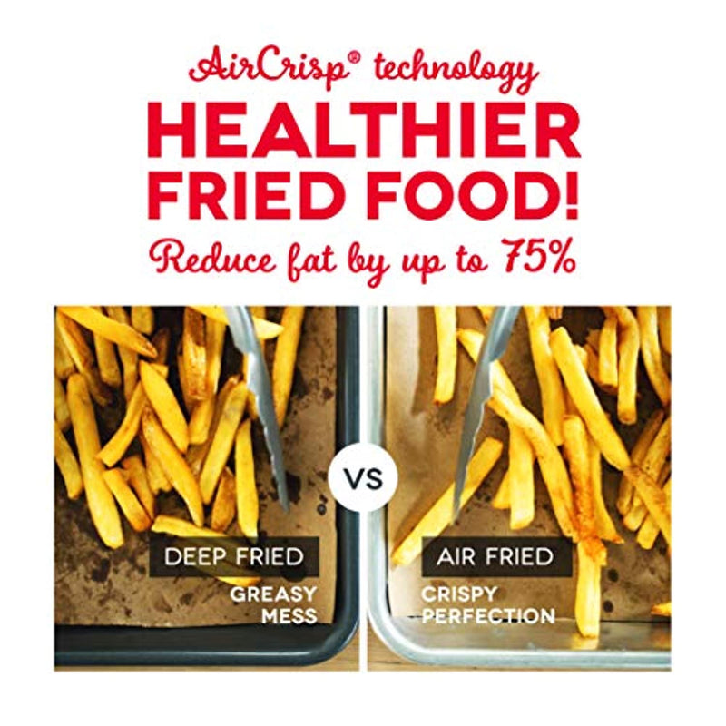 dash tasti crisp electric air fryer + oven cooker with temperature control