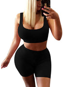 women's sexy bodycon 2 piece outfits crop top shorts pants jumpsuit romper set
