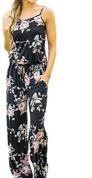 artfish women casual sleeveless spaghetti strap striped lounge jumpsuit