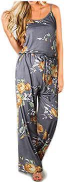 artfish women casual sleeveless spaghetti strap striped lounge jumpsuit