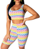 women's sexy bodycon 2 piece outfits crop top shorts pants jumpsuit romper set