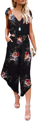 belongsci women sleeveless shoulder bandage waistband sexy v-neck