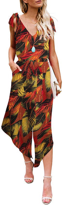 belongsci women sleeveless shoulder bandage waistband sexy v-neck