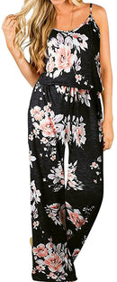 artfish women casual sleeveless spaghetti strap striped lounge jumpsuit