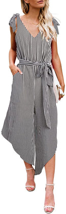 belongsci women sleeveless shoulder bandage waistband sexy v-neck