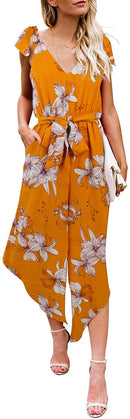 belongsci women sleeveless shoulder bandage waistband sexy v-neck