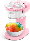 dash shaved ice maker + slushie machine with stainless steel blades pink