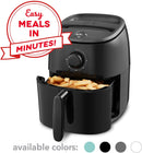 dash tasti crisp electric air fryer + oven cooker with temperature control black