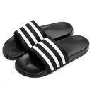 men's slippers soft black and white stripes casual summer slides
