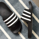 men's slippers soft black and white stripes casual summer slides