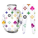 men's and women's 3d printed hoodie suits fashion street jogging sports suit