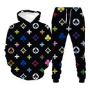 men's and women's 3d printed hoodie suits fashion street jogging sports suit