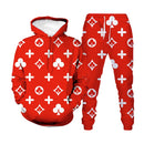 men's and women's 3d printed hoodie suits fashion street jogging sports suit