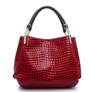women leather handbags luxury ladies purse red