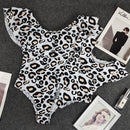 family matching bathing suit sexy ruffle leopard swimwear