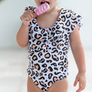 family matching bathing suit sexy ruffle leopard swimwear