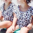 family matching bathing suit sexy ruffle leopard swimwear