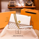 genuine leather flower chain shoulder messenger bag