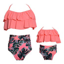 high waist two piece flounce mother daughter swimsuit