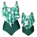 high waist two piece flounce mother daughter swimsuit