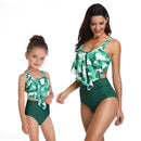 high waist two piece flounce mother daughter swimsuit